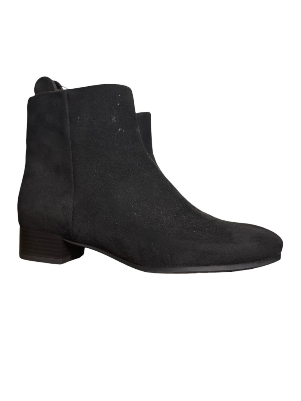 Time and Tru Women's Black Microsuede Wide Width Ankle Boots NWT 8.5WW